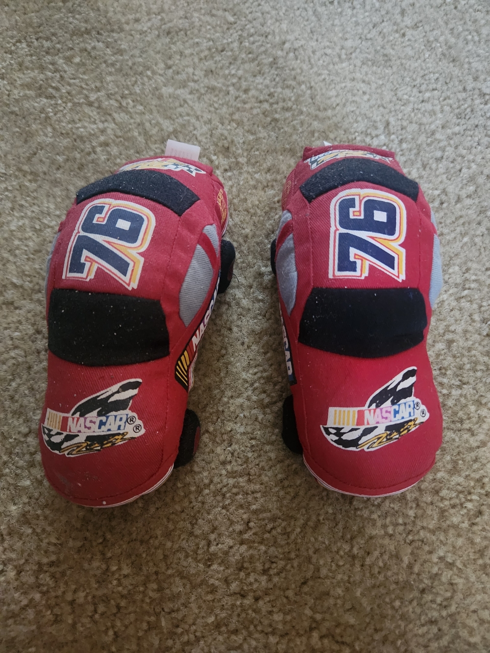 Red NASCAR Racing Car Plush Toy Pair